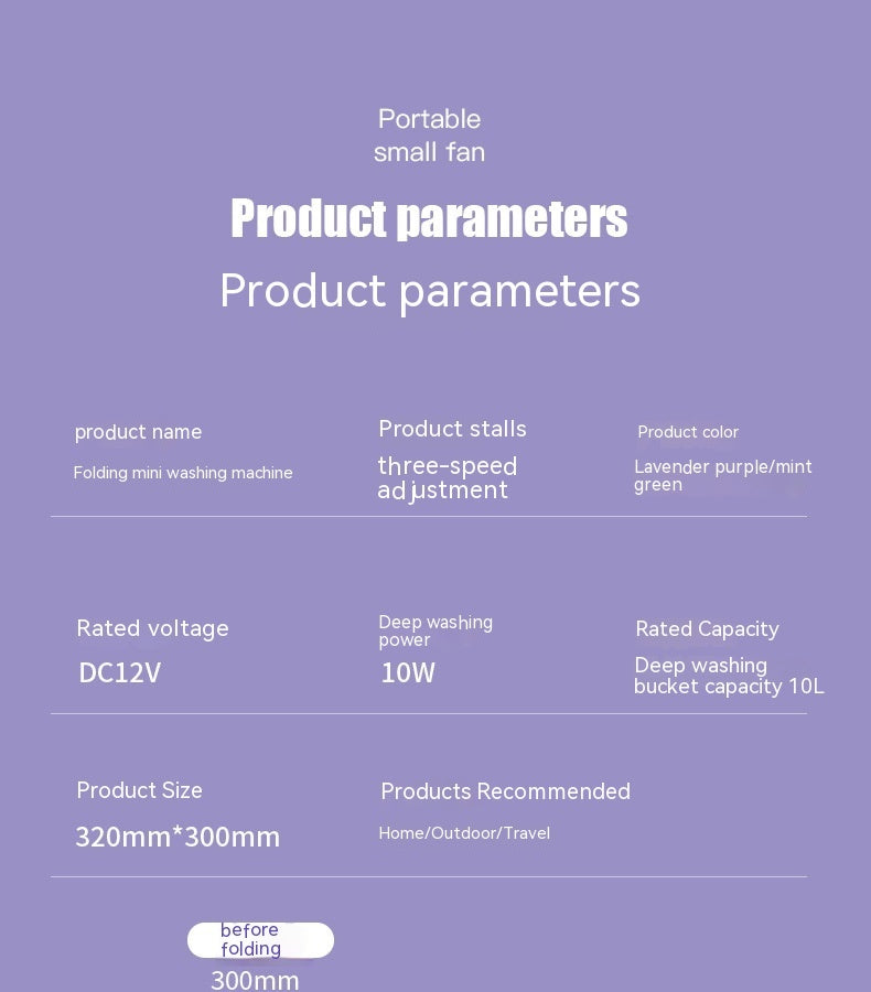Plastic Folding Washing Machine Automatic Washing Underwear Panty Socks Baby Pet Clothes Dormitory Washing Integrated appliances Home Essentials