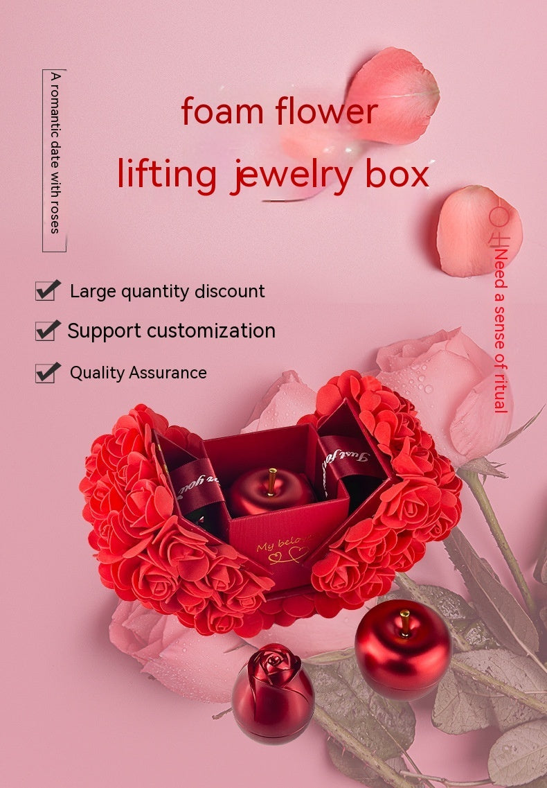 Soap Rose Gift Box with Crystal Pendant Necklace – Eternal Flower Jewelry Box Set – Perfect Gift for Any Occasion: Wedding, Birthday, Anniversary & More