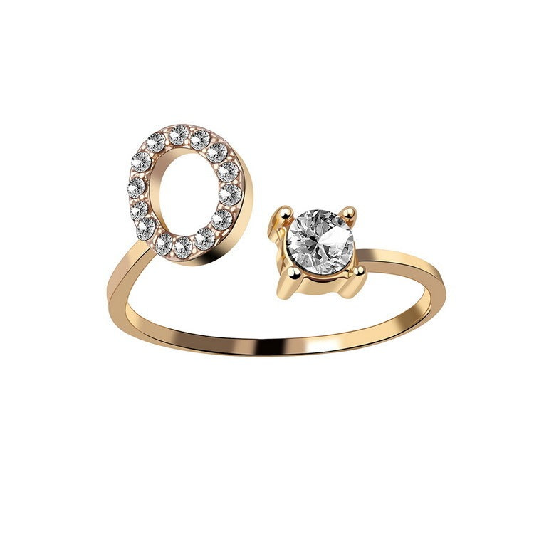 New Design Adjustable 26 Initial Letter Ring Fashion Jewelry For Women Simple Elegant Jewelry Exquisite Rings /Jewelry & Accessories