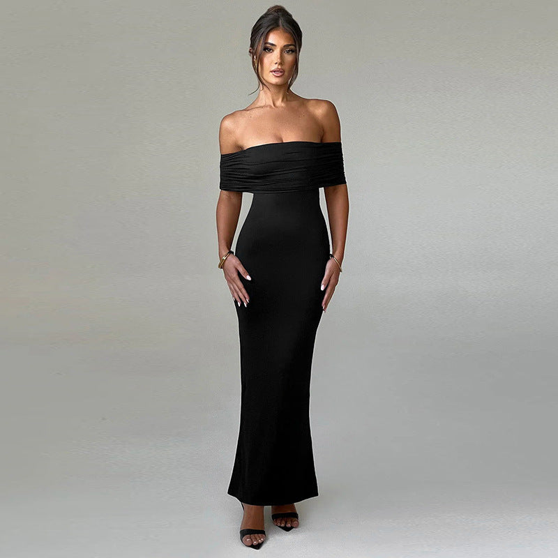 Socialite Style Elegant Sexy Backless Off-shoulder Dress Women's Garments Apparel / Clothing