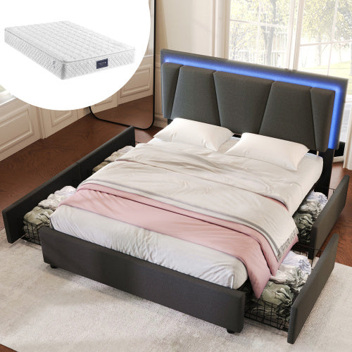 Wooden Storage Bed Bed Frame  Size  160cmx200cm Bedroom Furniture