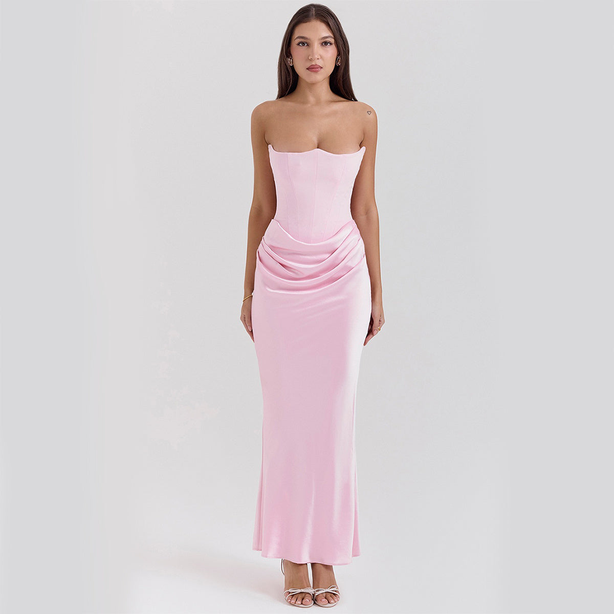 Slim Tube Top Long Dress Sexy Fashion Bandeau Backless Party Evening Dresses For Women Clothing Women's Garments Apparel / Clothing