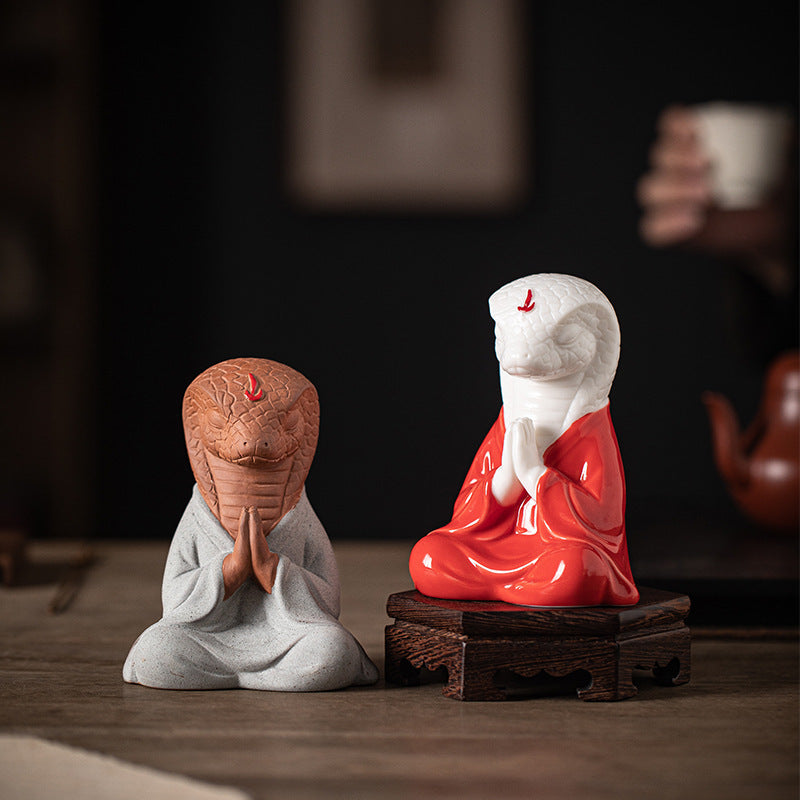 Zen Ceramic Snake Ornaments Home Crafts