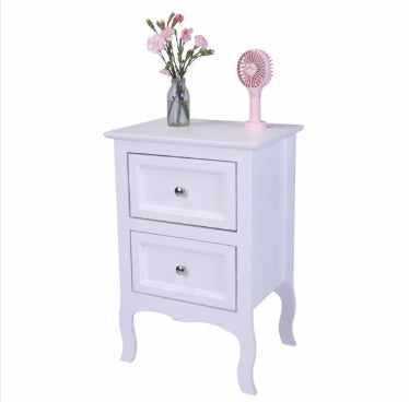 Countryside Style Two-story Bedside Table - White Furniture