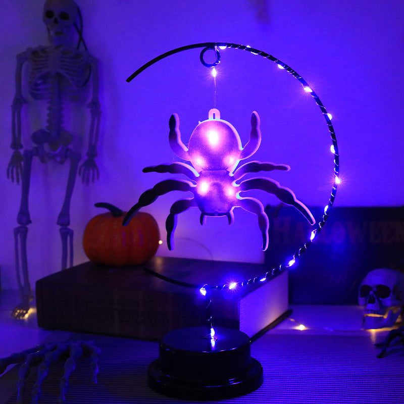 Led Halloween Wrought Iron Witch Modeling Lamp Atmosphere Decorative Lamp Home Ornaments
