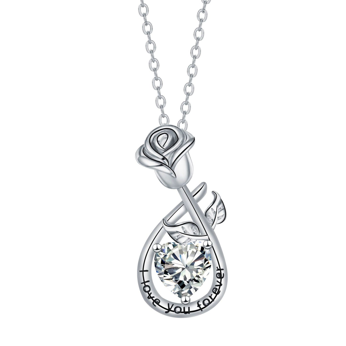 Rose Pendant Necklace Valentine's Day Gift For Girlfriend Jewelry/Accessories