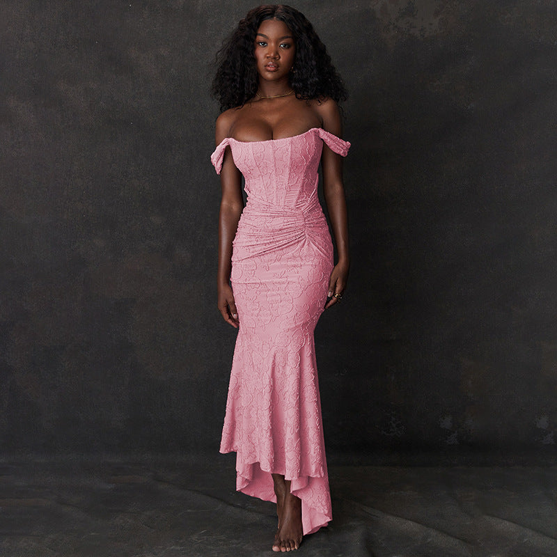 Mozision Off-shoulder Backless Sexy Evening Dress For Women Purple Sleeveless Strapless Ruched Bodycon Club Party Dress Women's Garments Apparel / Clothing