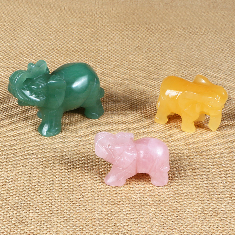 Natural Jade Elephant Ornaments Home Crafts