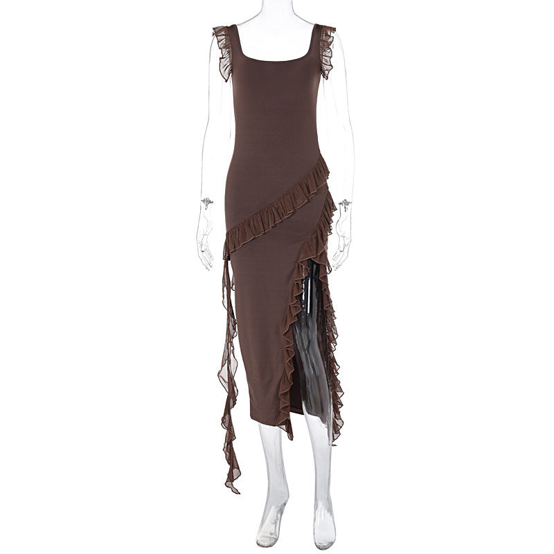 Female Summer Fashionable Stringy Selvedge Stitching Temperament Dress Women's Garments Apparel / Clothing