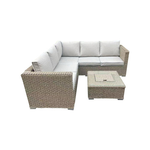 Patio Furniture Set, Waterproof Outdoor Furniture With Coffee Table,3 Seater For Porch Balcony, Brown Outdoor Garden Patio Furniture