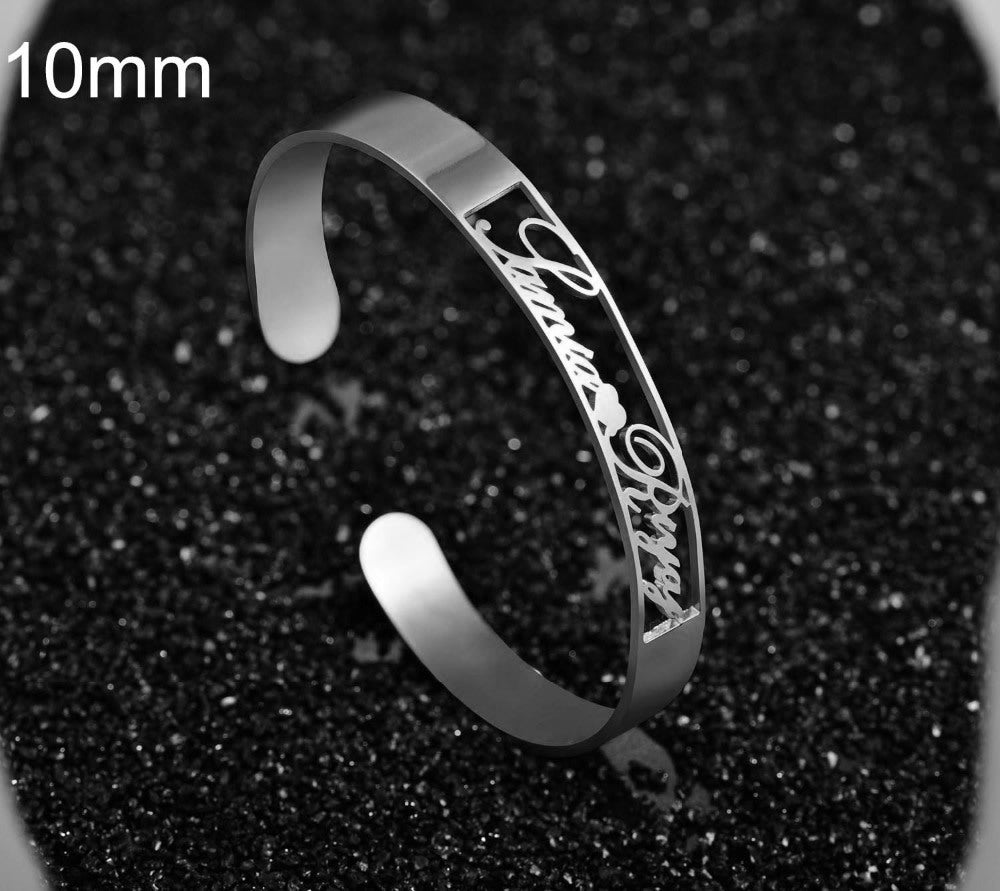 Customized Name Bracelet Personalized Custom Bangles Stainless Steel Jewelry / Accessories