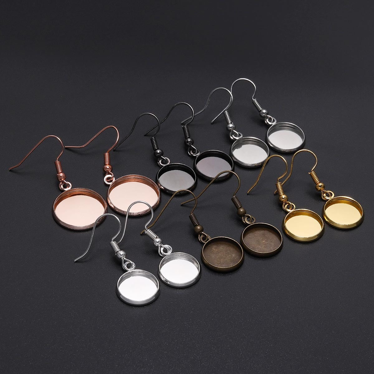 DIY Jewelry Accessories Ear Hook Round Empty Holder Jewelry/Accessories