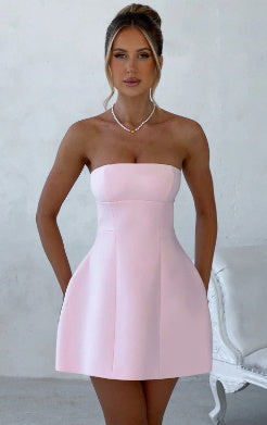 Fashion Tube Dress Summer Solid Color Sasual Backless Slim Short Dresses Party Clothing Women's Garments Apparel / Clothing