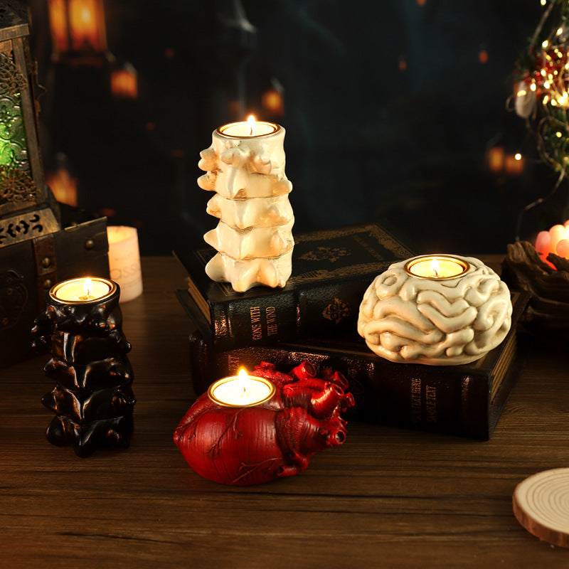 Halloween Heart Candlestick Decoration Horror Decoration Props Home Ornaments