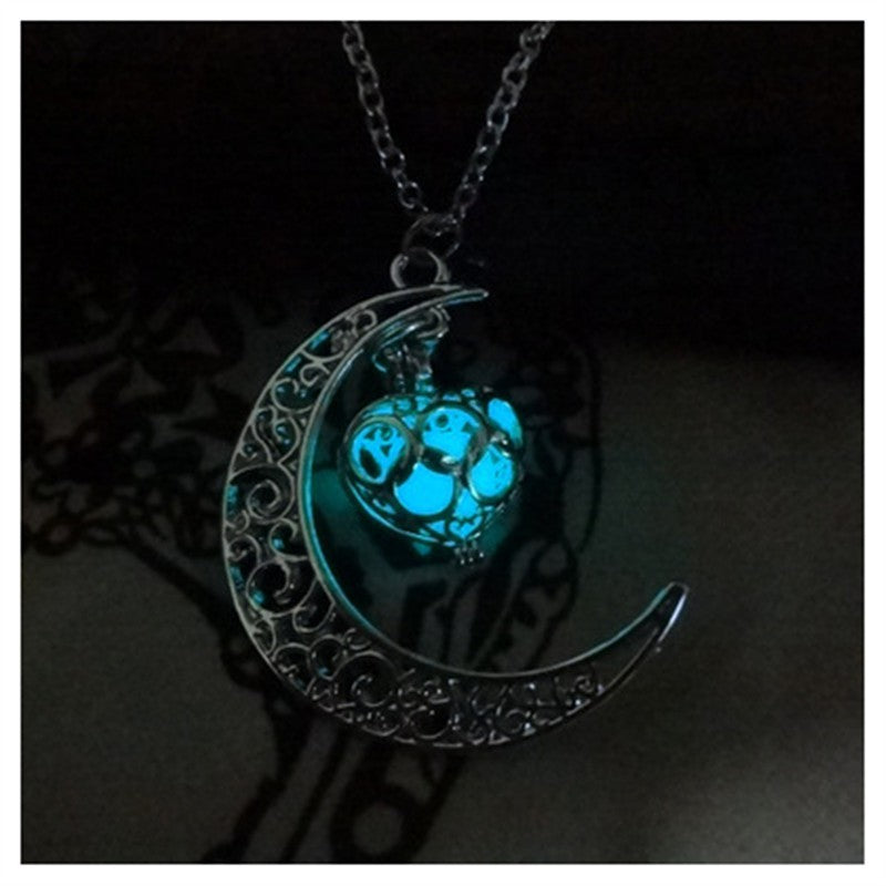 Glowing Pendant Necklaces Silver Plated Chain Necklaces Jewelry & Accessories