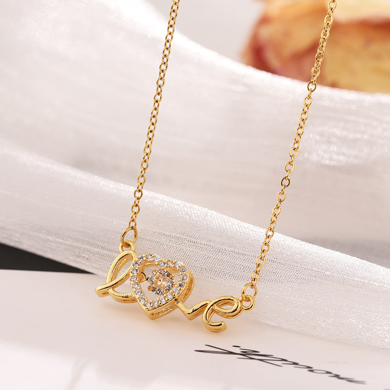 Titanium Steel Love Necklace – Fashionable Clavicle Chain for Women, Perfect Gift for Valentine's Day, Anniversary & Special Occasions