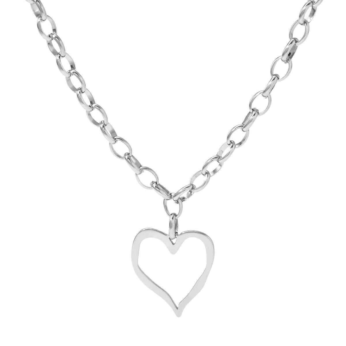 Heart Stainless Steel Vintage Exaggerating Heart-shapaed Necklace Jewelry/Accessories