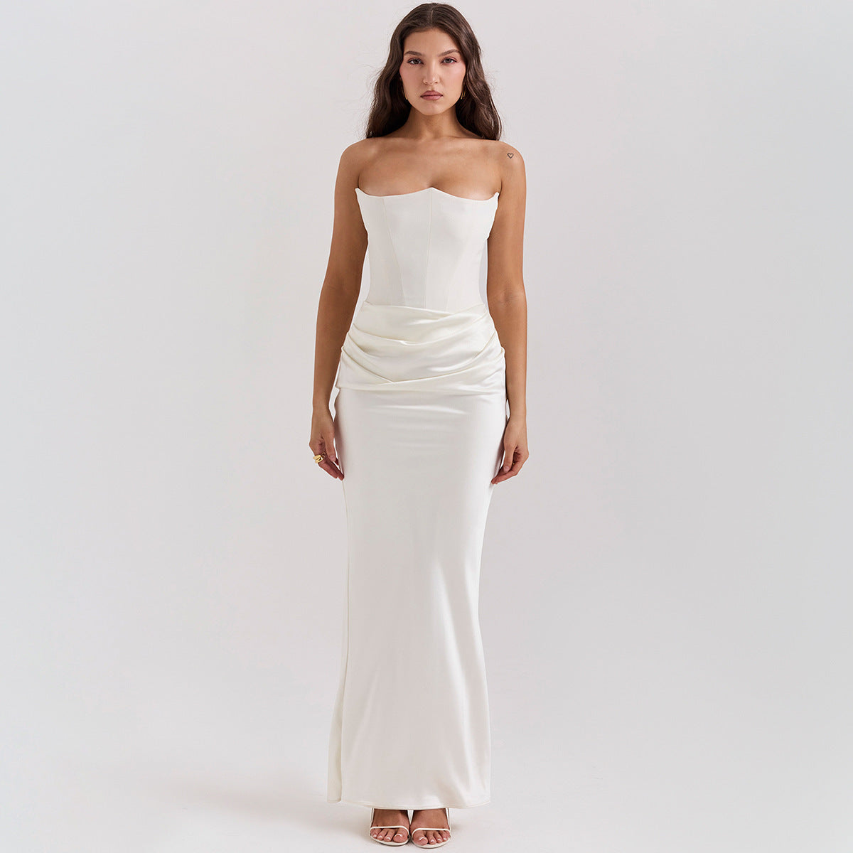 Slim Tube Top Long Dress Sexy Fashion Bandeau Backless Party Evening Dresses For Women Clothing Women's Garments Apparel / Clothing