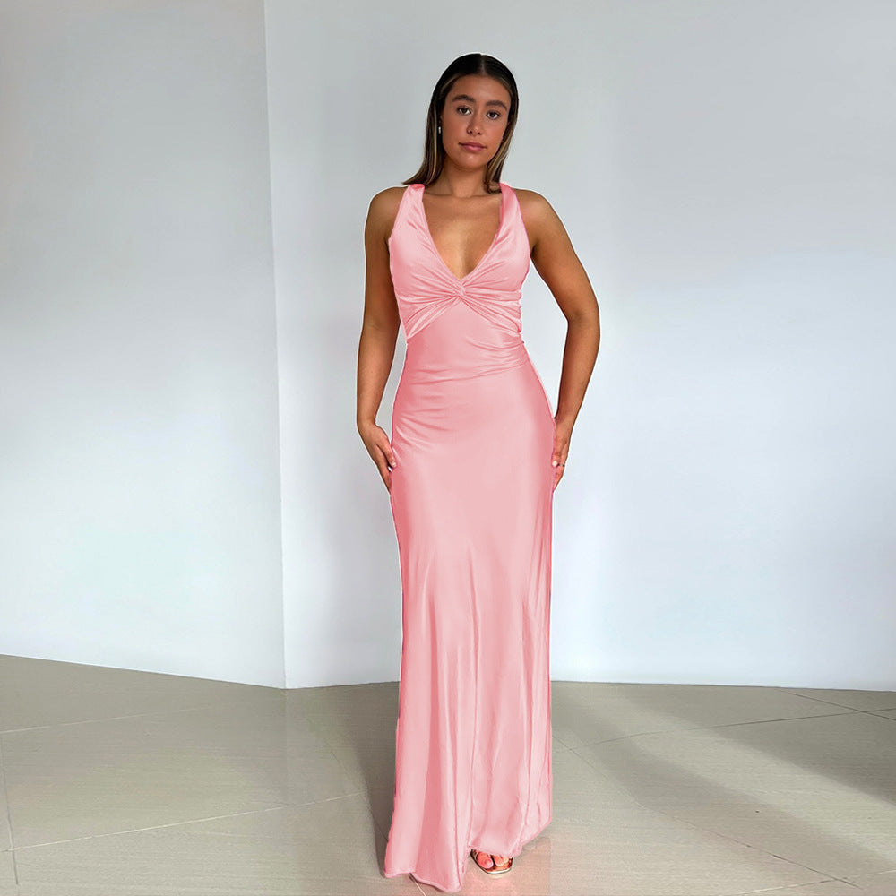 Fashion Personality Slim Fit Satin Dress Women's Garments Apparel / Clothing