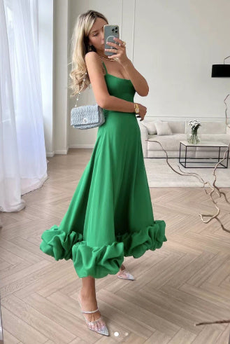 Fashion Suspenders Large Flower Swing Three-dimensional Flower A- Line Skirt Women's Garments Apparel / Clothing