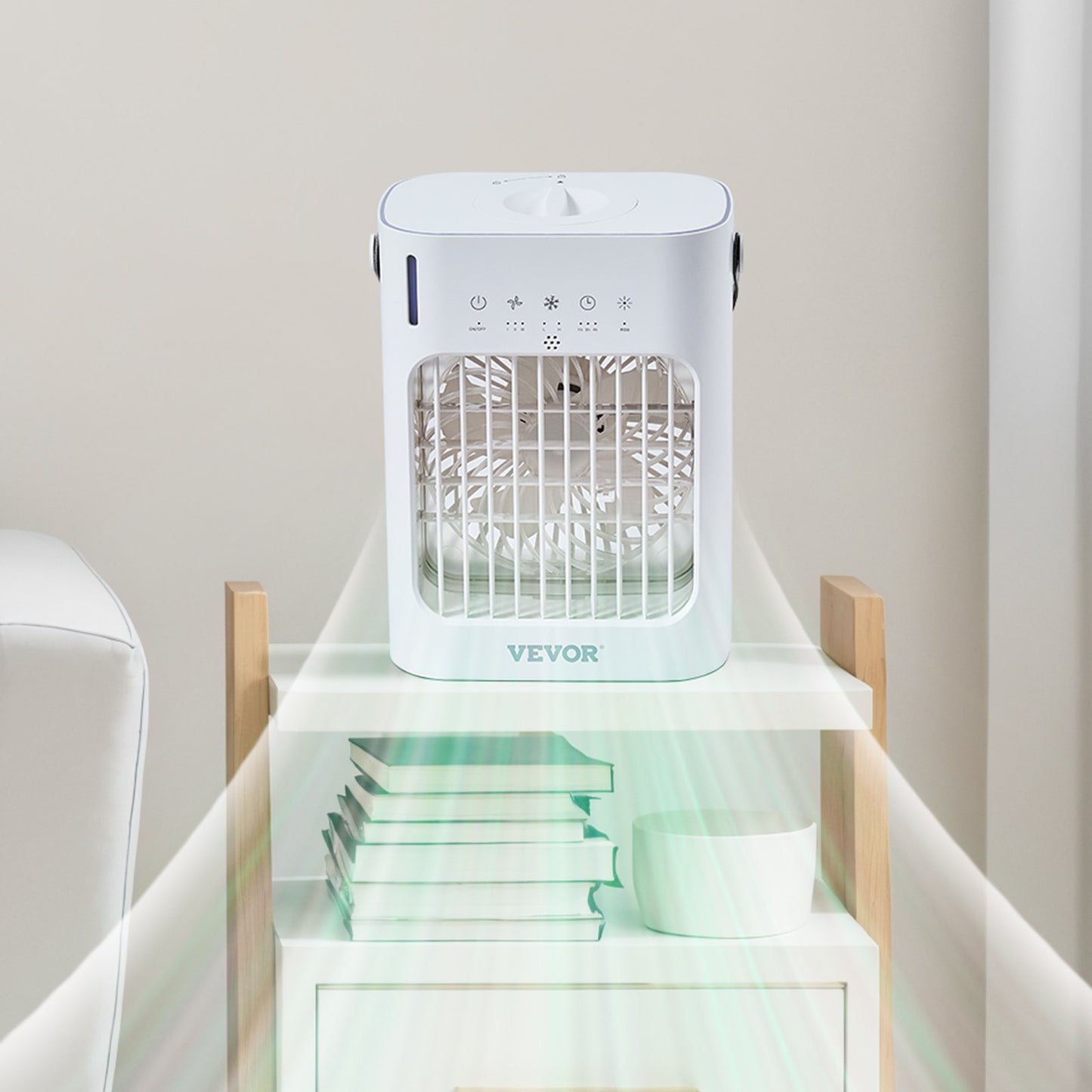 Portable Air Conditioner 4-in-1 Evaporative Air Cooler 700ml Water Tank Home Essentials