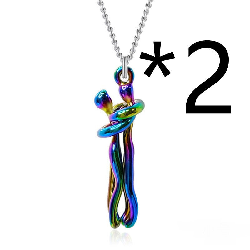 Collier avec pendentif en forme de cœur pour couple, idéal pour un anniversaire, la Saint-Valentin, style punk ou streetwear