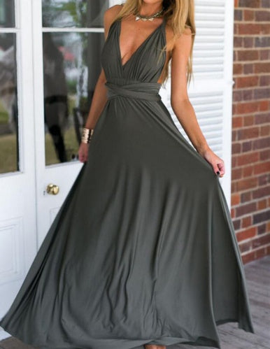 Women's Sexy Long Party Dress Club Floor-Length Summer Backless Bandage Maxi Dress Multiway Bridesmaids Boho Dress Vestidos Women's Garments Apparel / Clothing