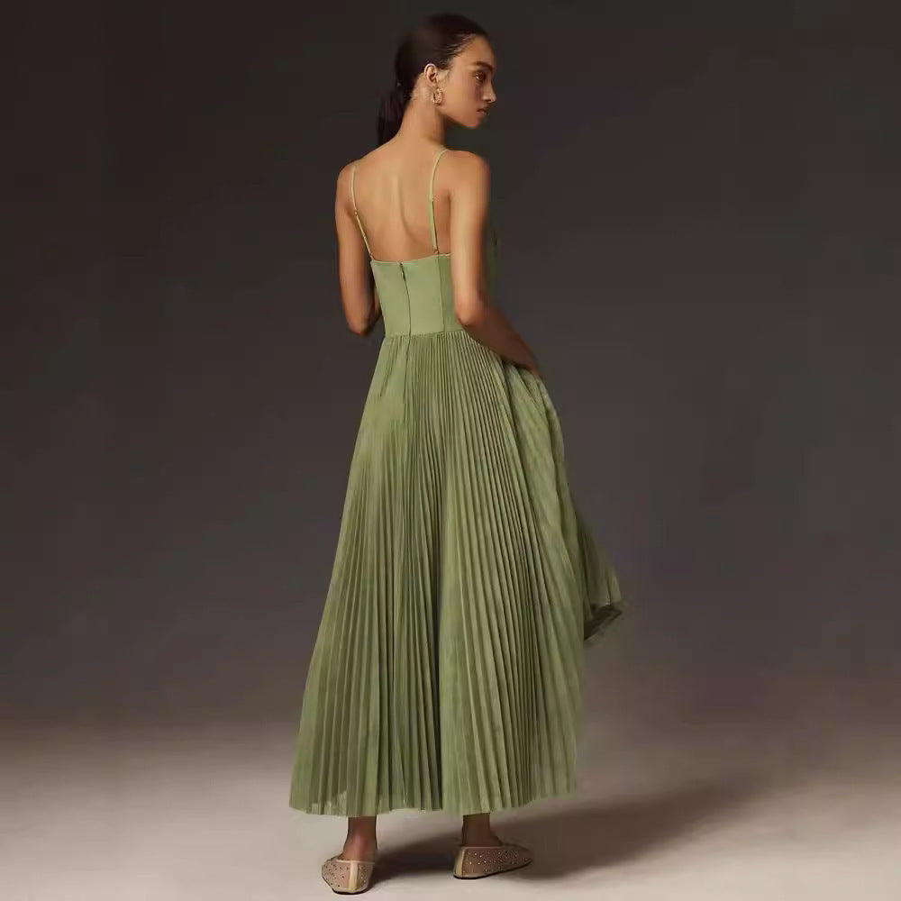 Sling Backless Sleeveless Slim Fit Dress Women's Garments Apparel / Clothing