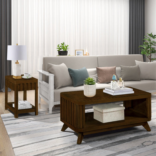 Table basse rectangulaire en bois