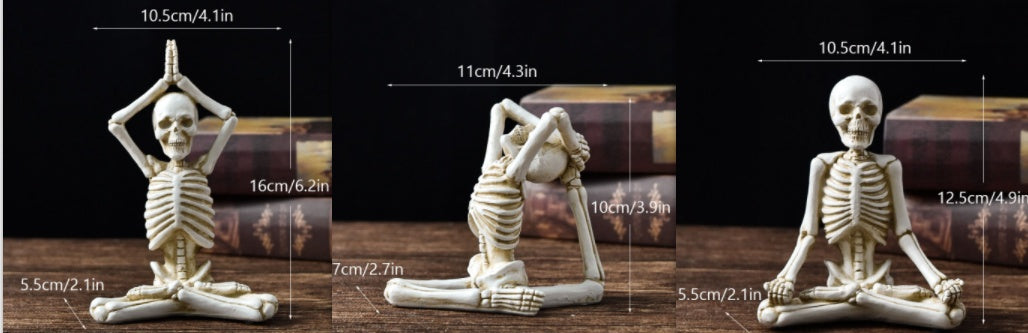 Halloween Horror Desktop Decoration Resin Ornaments Feature Modeling Yoga Skull Skeleton Home Ornaments