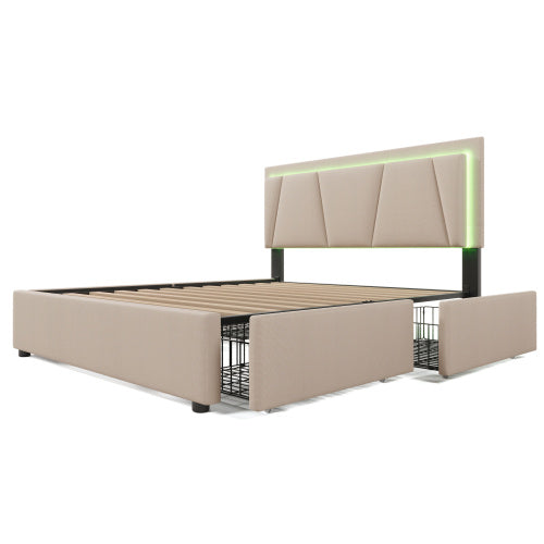 Wooden Storage Bed Bed Frame Size 140cmx200cm