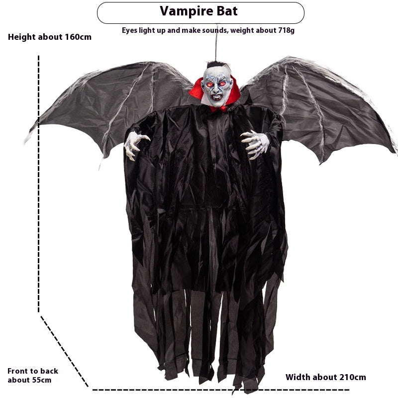 Big Bat Vampire Pendant Ornament Induction Luminous Atmosphere Props Home Ornaments