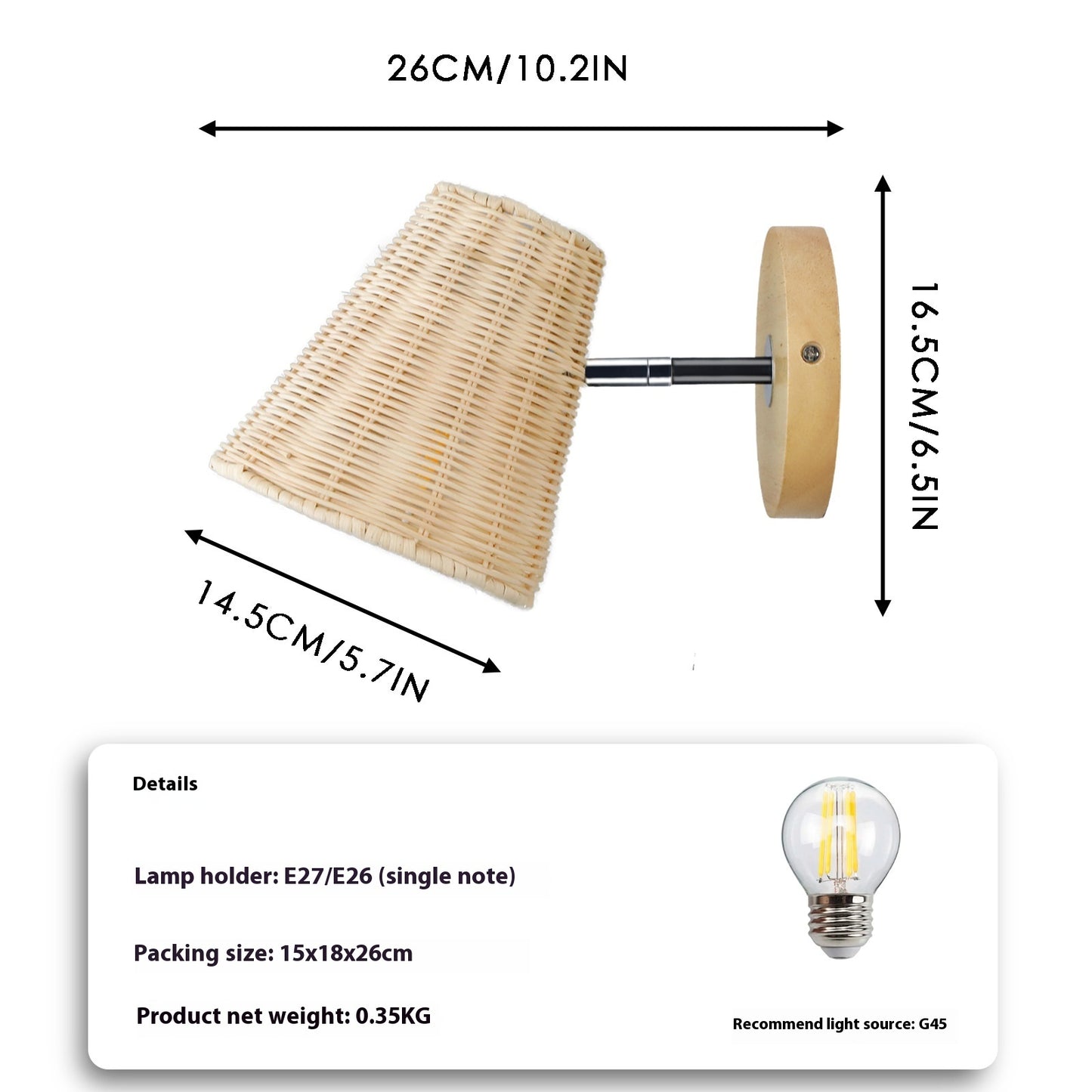Rattan Wall Lamp Bedside Wall Lamp Mirror Front Lamp Rattan Wall Lamp Lighting Home Essentials