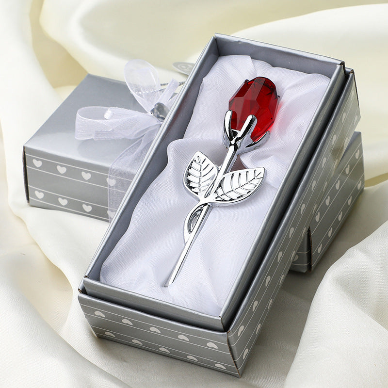 Metal Crystal Rose Decorations – Perfect Gift for Any Occasion: Valentine's Day, Anniversary, Birthday, Wedding & More Home Ornaments