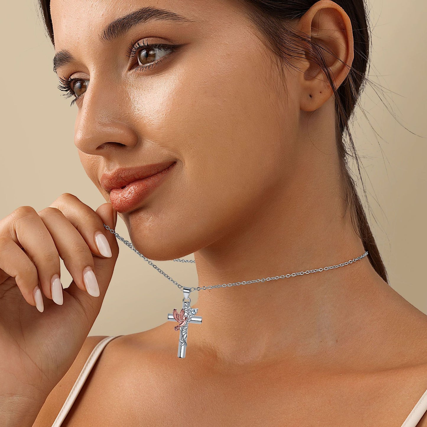 Cross Pendant Necklace High Sense Decoration Design Jewelry/Accessories