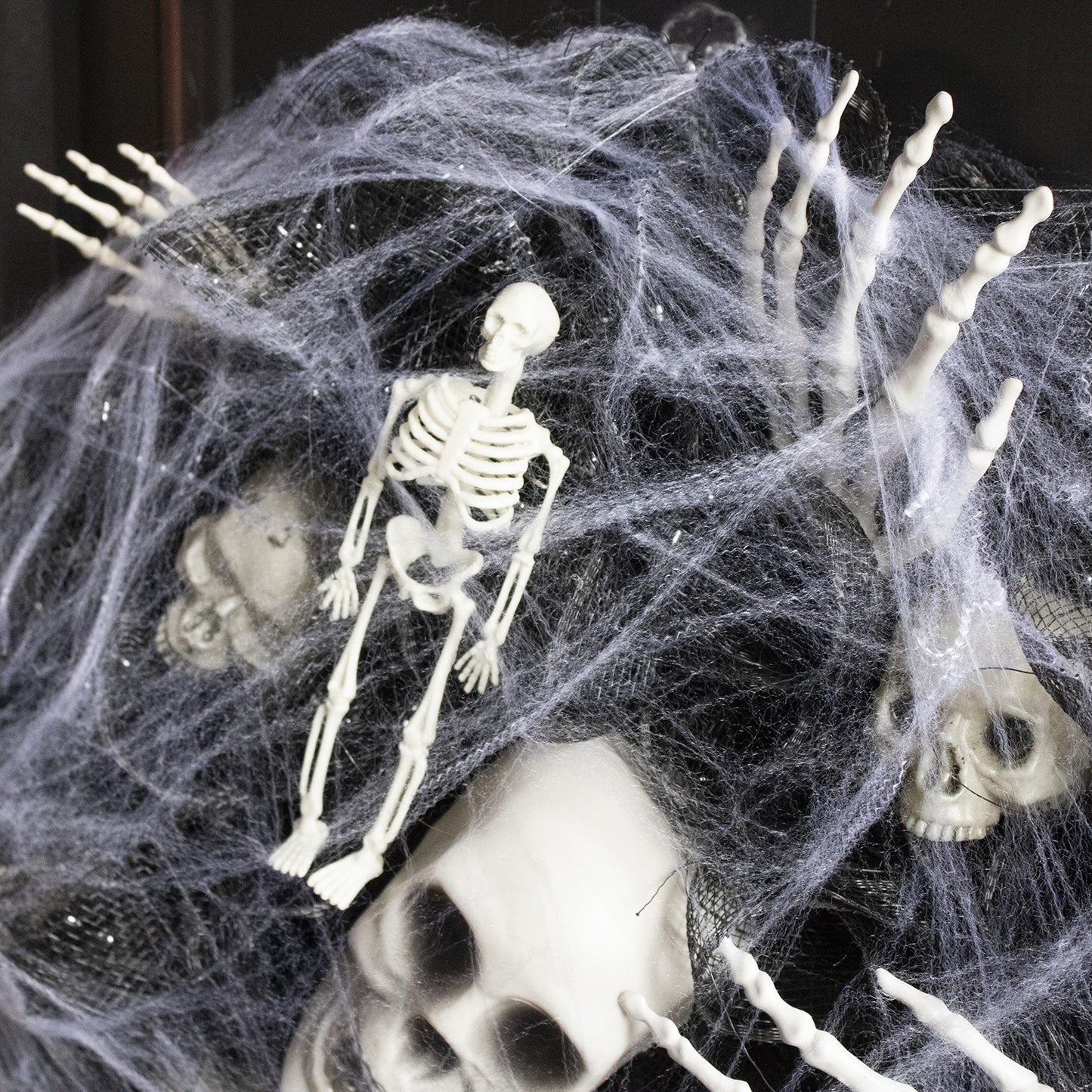 Halloween Black Mesh Skull Garland Party Layout Props Home Ornaments
