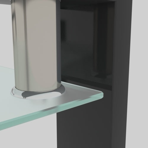 Table basse rectangulaire en verre noir, table basse transparente, table d'appoint moderne pour salon, mobilier de salon