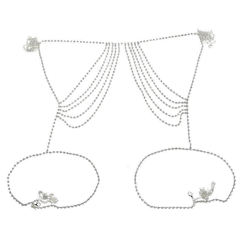 European And American Multi-layer Rhinestone Waist Chain Jewelry Rhinestone Jewelry/Accessories