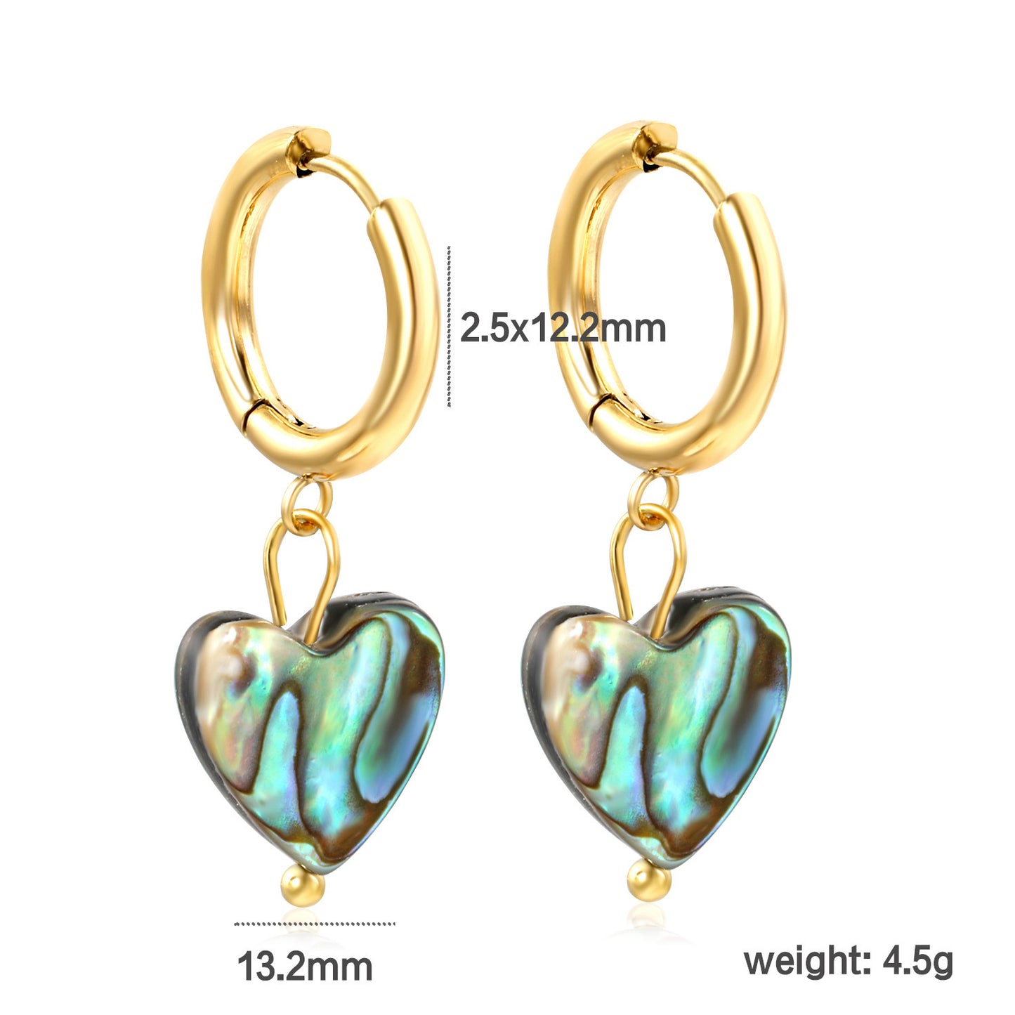 Creative Ear Studs Light Luxury Temperament Abalone Shell Earrings Jewelry/Accessories