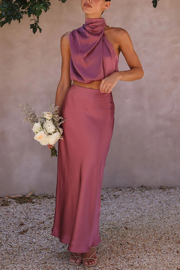 Women's Satin Multi-color Slim Fit Casual Two-piece Suit Women's Garments Apparel / Clothing