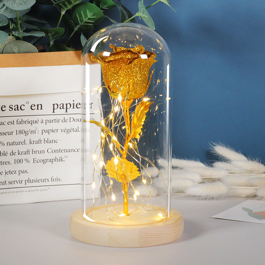 Eternal Rose Flowers with LED Light in Glass Cover – Perfect Gift for Any Occasion: Wedding, Birthday, Mother’s Day, Anniversary & More