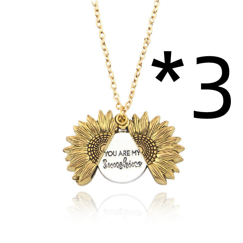 You Are My Sunshine Sunflower Necklace Women Men Jewelry/Accessories