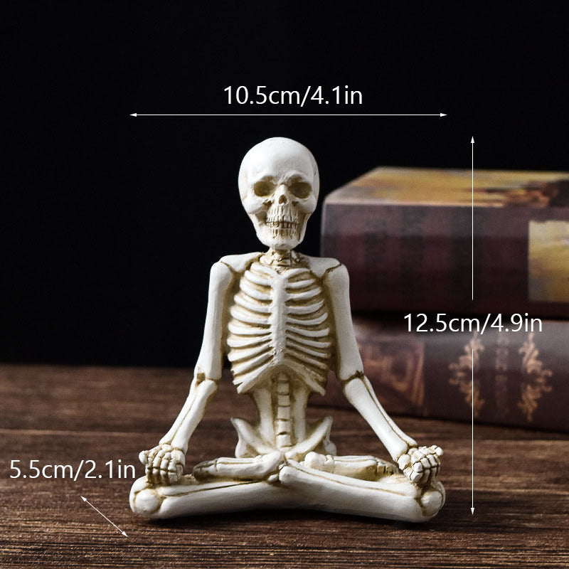 Halloween Horror Desktop Decoration Resin Ornaments Feature Modeling Yoga Skull Skeleton Home Ornaments