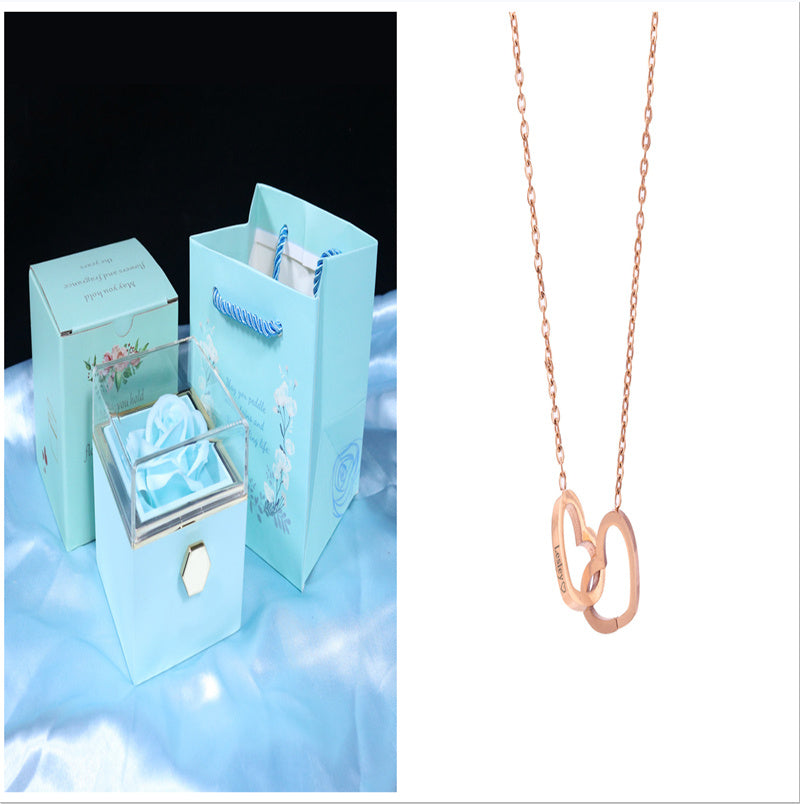 Rotating Soap Flower Rose Gift Box - Creative Rotating Rose Jewelry Packaging Box - Perfect Gift for Any Occasion