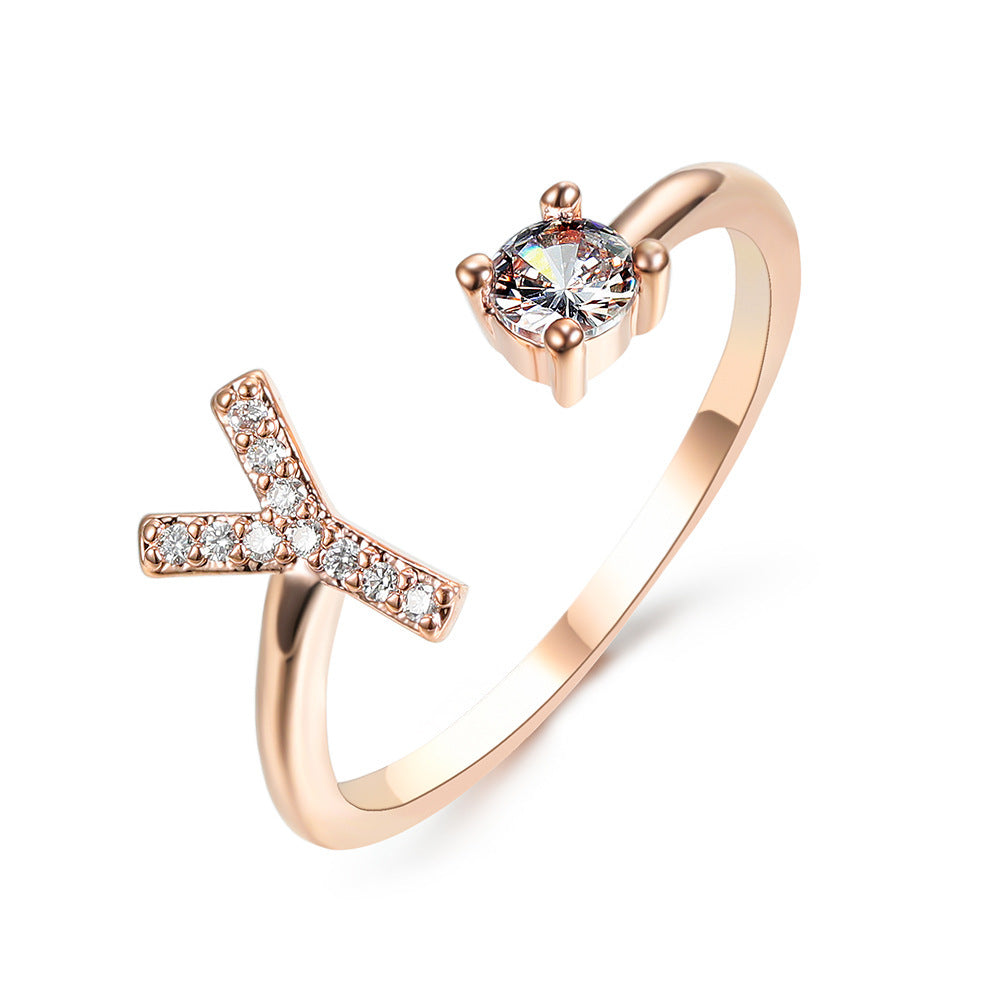 New Design Adjustable 26 Initial Letter Ring Fashion Jewelry For Women Simple Elegant Jewelry Exquisite Rings /Jewelry & Accessories