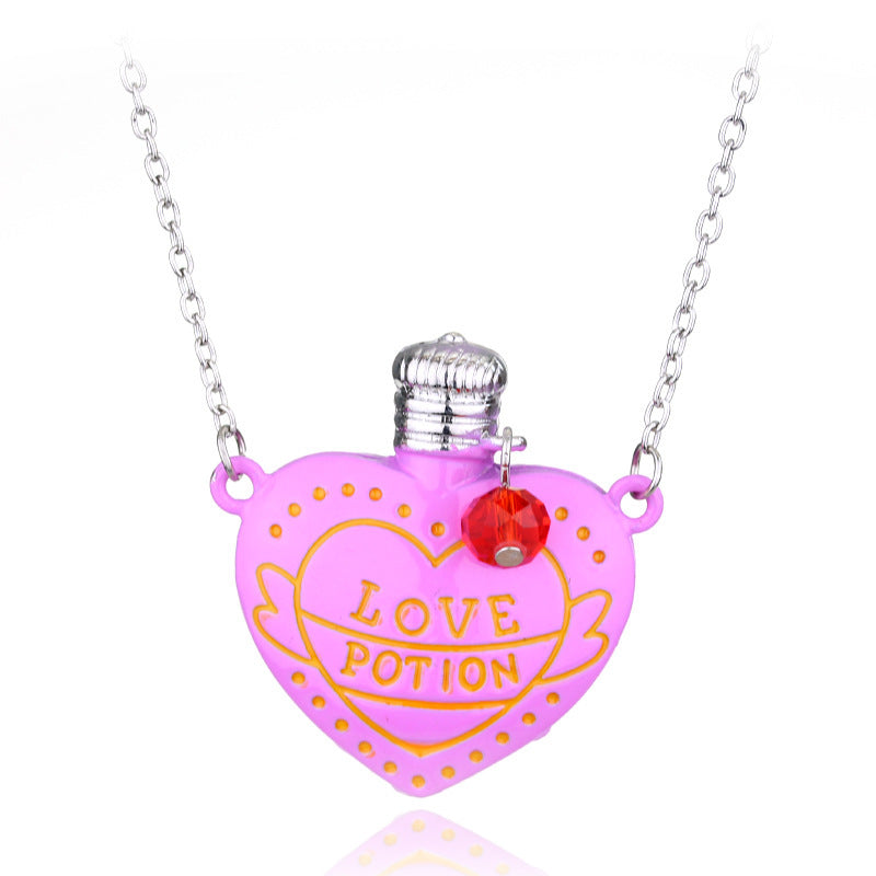 Collier tendance avec pendentif en forme de bouteille de pilules d'amour et de poison, cadeau de Saint-Valentin
