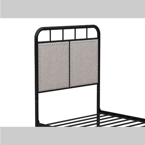 Double-size Linen Upholstered Platform Metal Bed Frame Furniture