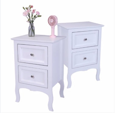 Countryside Style Two-story Bedside Table - White Furniture