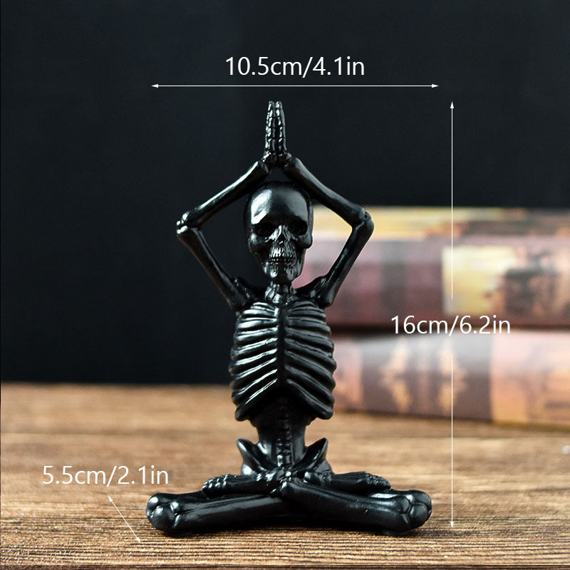Halloween Horror Desktop Decoration Resin Ornaments Feature Modeling Yoga Skull Skeleton Home Ornaments