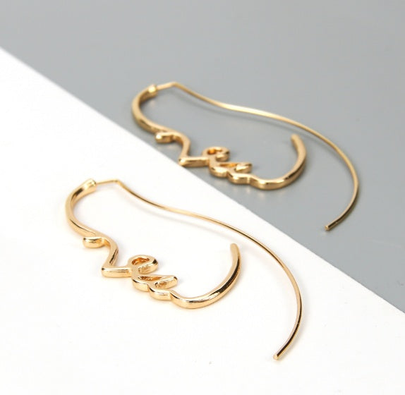 Creative Abstract Face Contour Earrings Fashion Trendy Personality Earrings Jewelry/Accessories